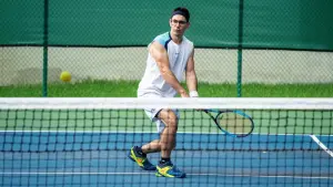 David playing tennis